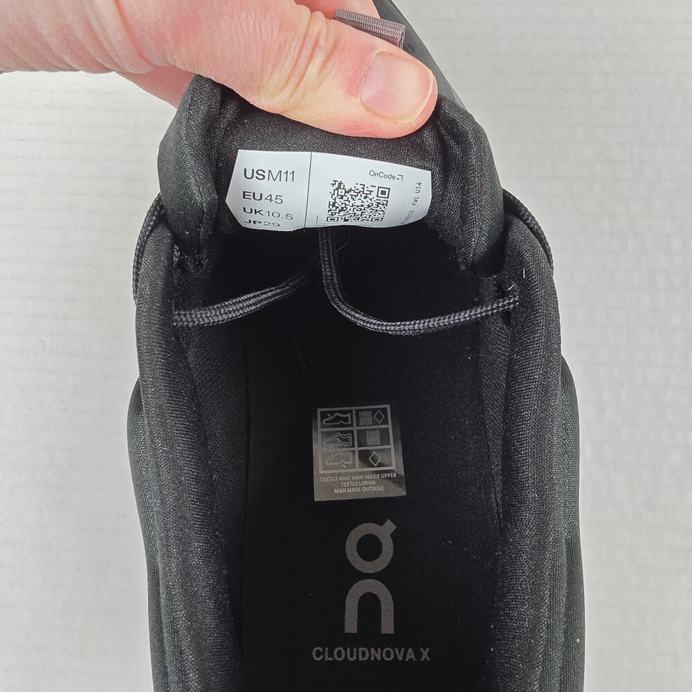 On Running Cloudnova X Black Eclipse Men's Size11… - image 3